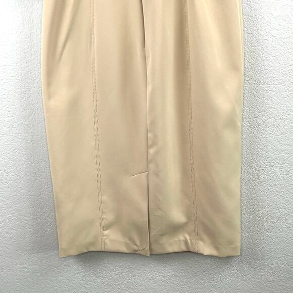 Karl Lagerfeld Tan Crepe Sleeveless Knee Length Scoop Neck Sheath Dress 6/SM NWT - Picture 10 of 16